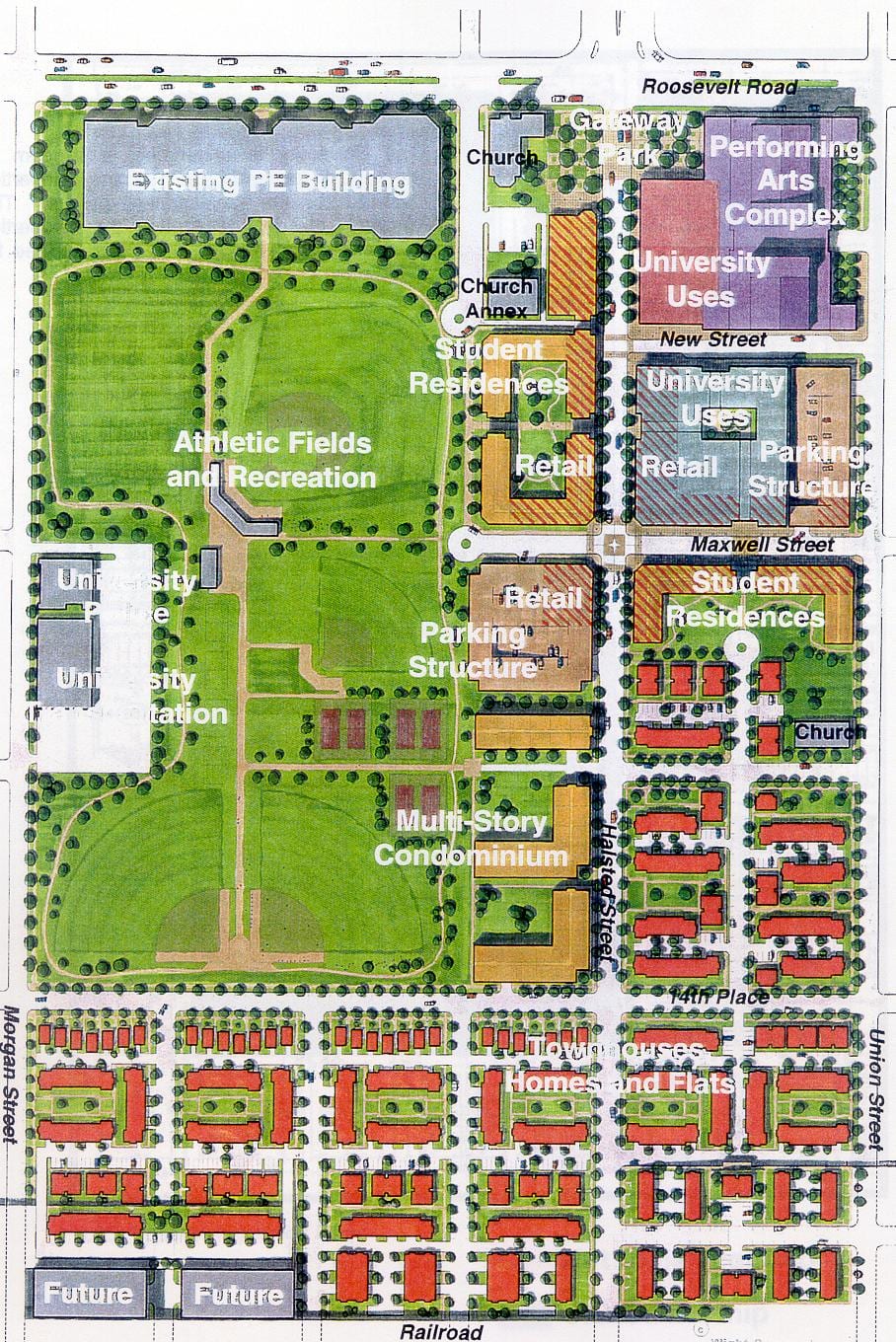 નકશો UIC પૂર્વ કેમ્પસ